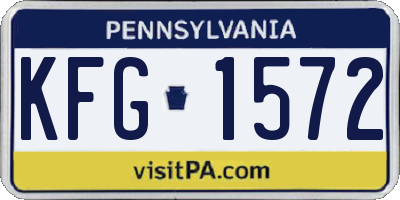 PA license plate KFG1572