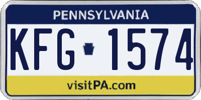 PA license plate KFG1574