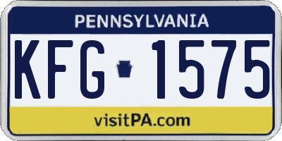 PA license plate KFG1575