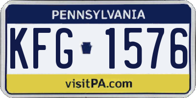 PA license plate KFG1576