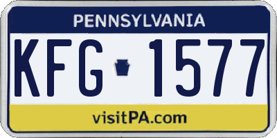 PA license plate KFG1577