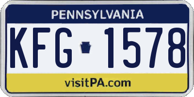 PA license plate KFG1578