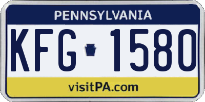 PA license plate KFG1580