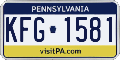 PA license plate KFG1581