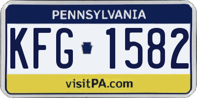 PA license plate KFG1582