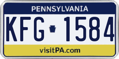 PA license plate KFG1584
