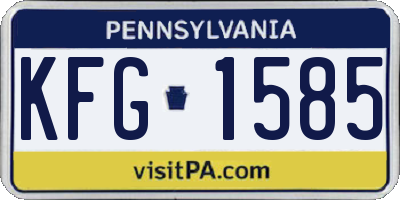 PA license plate KFG1585