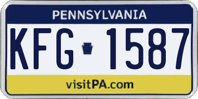 PA license plate KFG1587