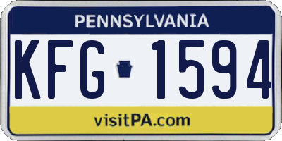 PA license plate KFG1594