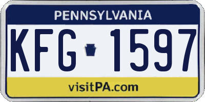 PA license plate KFG1597