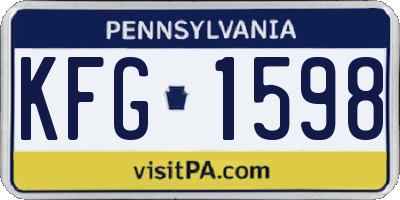 PA license plate KFG1598