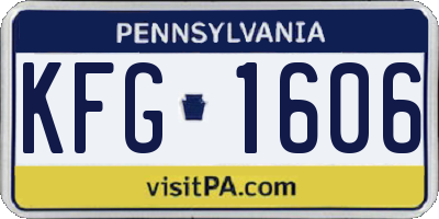 PA license plate KFG1606