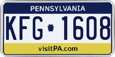 PA license plate KFG1608