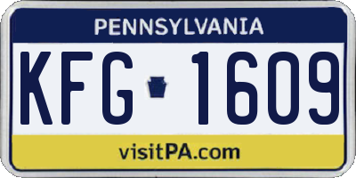 PA license plate KFG1609
