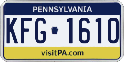 PA license plate KFG1610