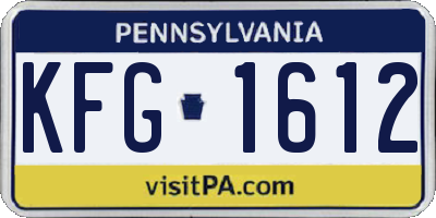 PA license plate KFG1612
