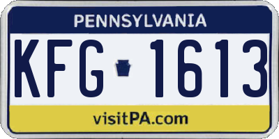 PA license plate KFG1613