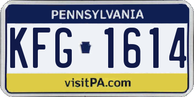 PA license plate KFG1614