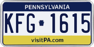 PA license plate KFG1615