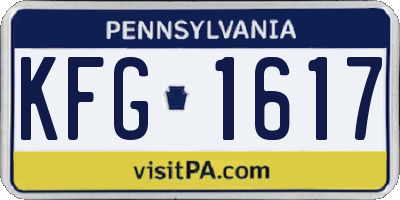 PA license plate KFG1617