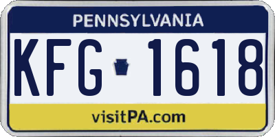 PA license plate KFG1618