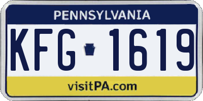 PA license plate KFG1619