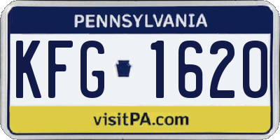 PA license plate KFG1620