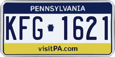 PA license plate KFG1621