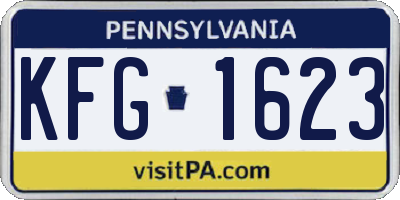 PA license plate KFG1623
