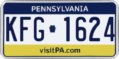 PA license plate KFG1624