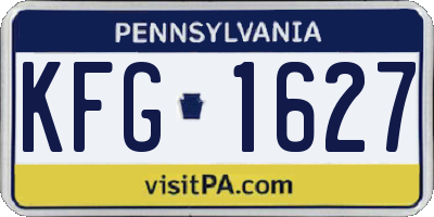 PA license plate KFG1627