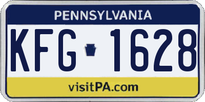 PA license plate KFG1628