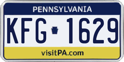 PA license plate KFG1629