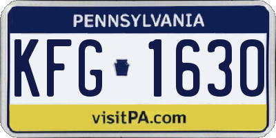 PA license plate KFG1630