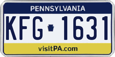 PA license plate KFG1631