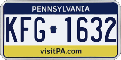 PA license plate KFG1632