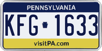 PA license plate KFG1633