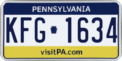 PA license plate KFG1634