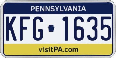 PA license plate KFG1635