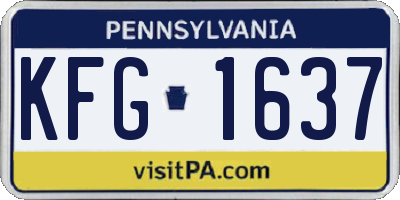 PA license plate KFG1637