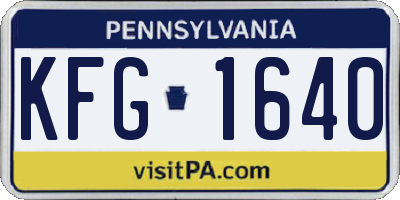 PA license plate KFG1640