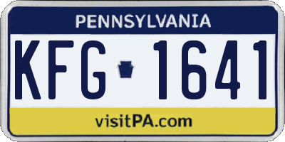 PA license plate KFG1641