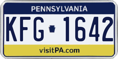 PA license plate KFG1642