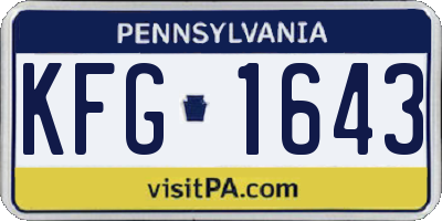 PA license plate KFG1643