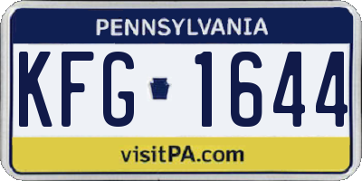 PA license plate KFG1644
