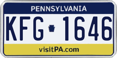 PA license plate KFG1646