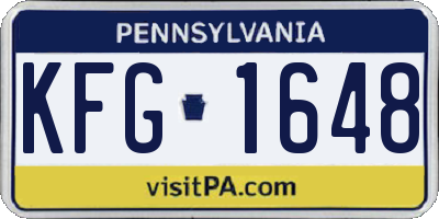 PA license plate KFG1648