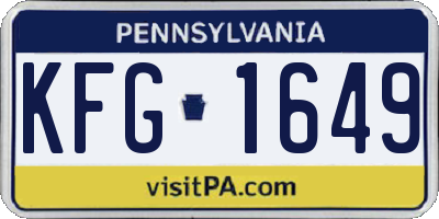 PA license plate KFG1649
