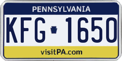 PA license plate KFG1650