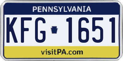 PA license plate KFG1651